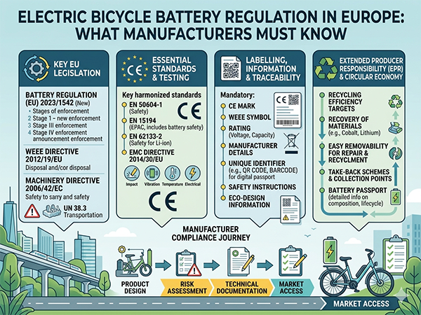 Electric Bicycle Battery Regulation in Europe:What Manufacturers Must Know