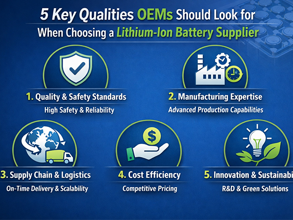 5 Key Qualities OEMs Should Look for When Choosing a Lithium-Ion Battery Supplier